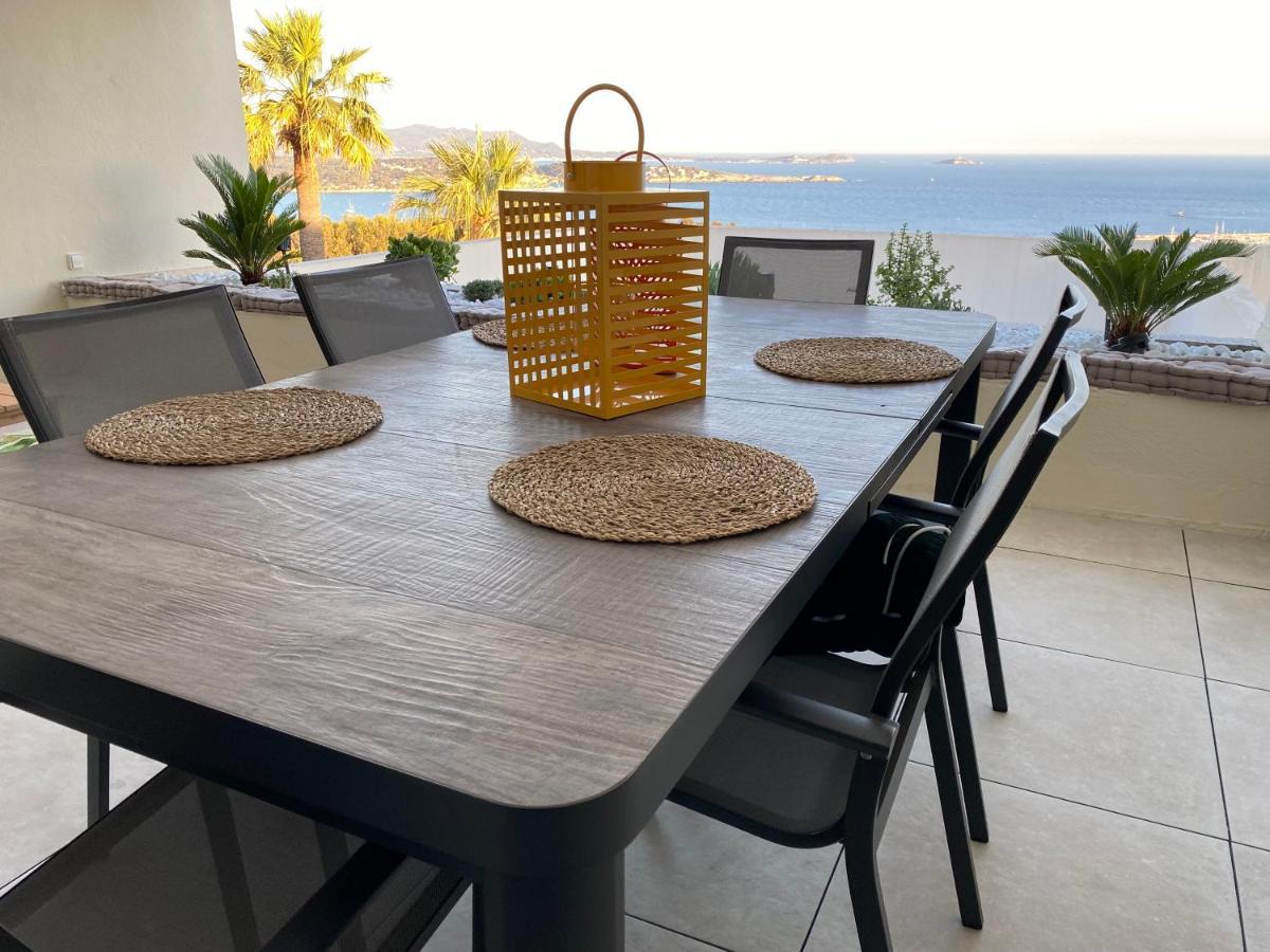 Superbe T2 44M2 - Grande Terrasse Vue Mer Panoramique Exceptionnelle Piscine - Parking Bandol Kültér fotó